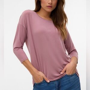 Rachel Zoe basic crop longsleeve Tshirt dolman sleeve medium